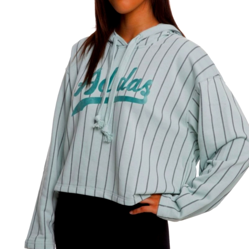 ADIDAS PASTEL GREEN CROP HOODY 2 PC SET💚🍃
